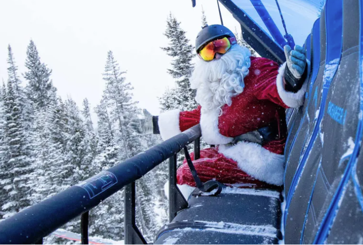 Santa on the chair lift